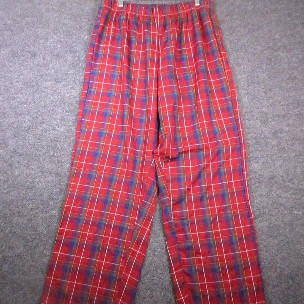 Disney Store Pajama Set Mens Large Red Plaid Mickey Mouse Flannel Button Front - Picture 6 of 14
